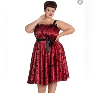 Hell Bunny Red Satin Pinup Dress